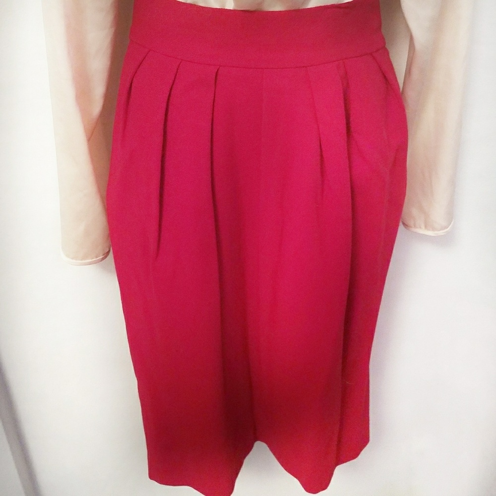 Christian Dior Red Wool Silk Lapel Blazer and Skirt Business Power Suit - Picture 5 of 10